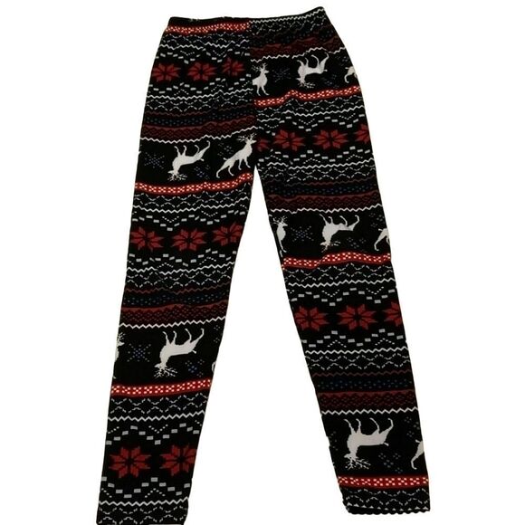 CHRISTMAS GIRLS' SIZR L (8-10) MICROFIBER LEGGINGS - Picture 1 of 4
